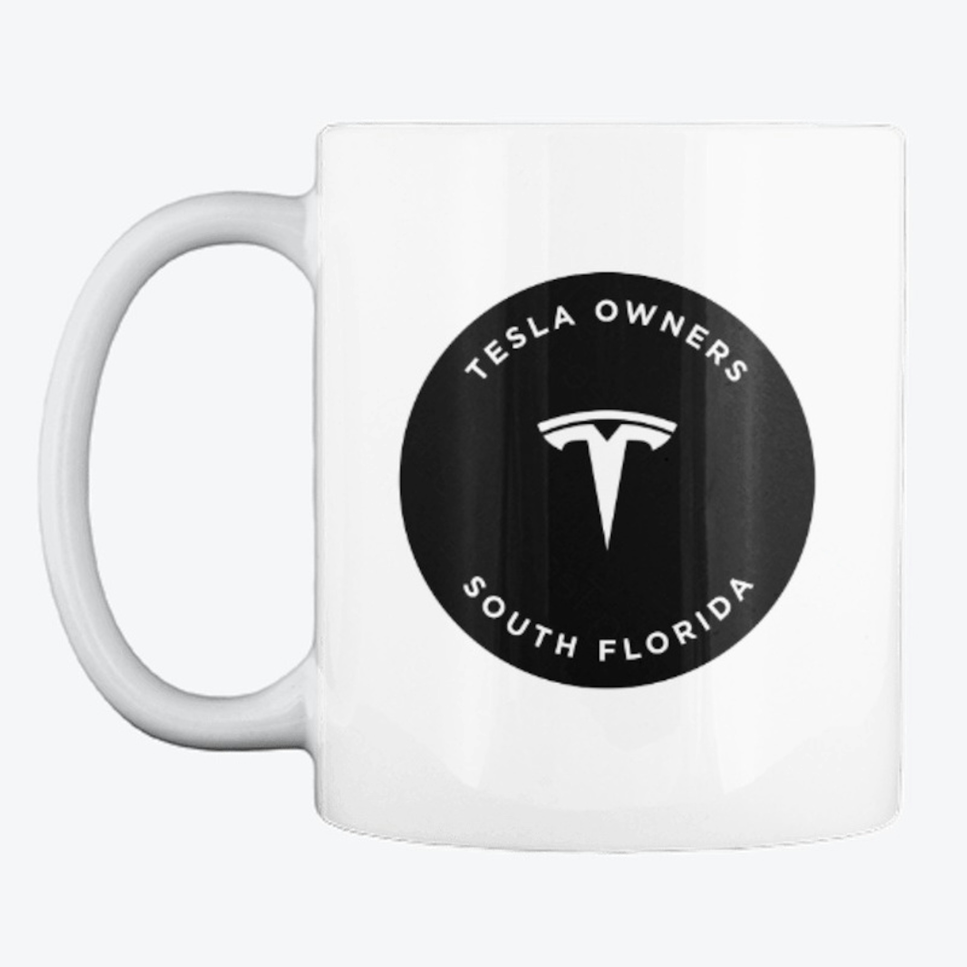 Black on  White Tesla  South Florida Mug